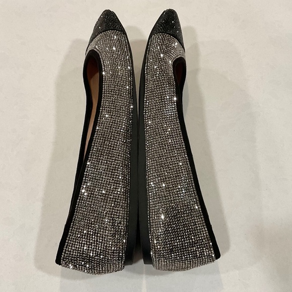 INC International Concepts Jenaya Rhinestone Flats Black/Silver Size 8 LIKE NEW - Picture 5 of 8